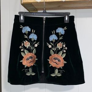 Velvet Floral Skirt